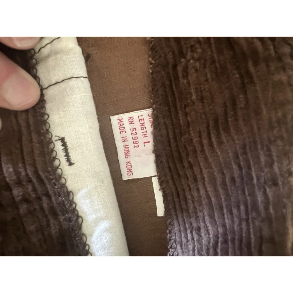 Jordache Vintage Chocolate Brown 100%‎ Cotton Corduroy Pants NWT 33 Long